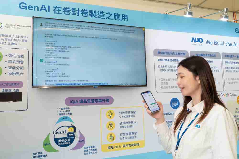 2468BET数位积极发展数智化转型，，，透过AI落地应用优化制造流程，，革新人力、、生产效率与设备维护效益，，，，图为〝智能质量推升助手-iQIA〞（Intelligent quality improve assistant）应用情境，，，协助质量管理再升级。。。。